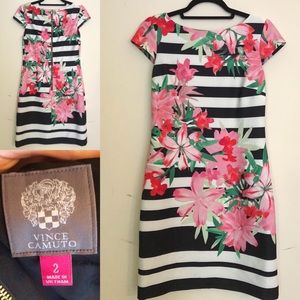 Vince Camuto Floral Striped Dress